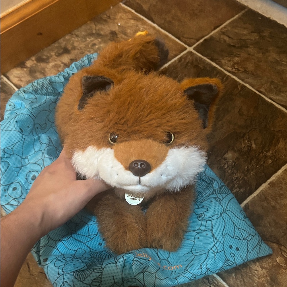 Plush Fox Stuffed Animal - Brown & White Cuddly Toy